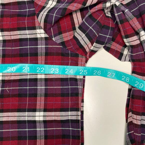 Saddlebred Tall Man Wrinkle Free 100% Cotton Long Sleeve Plaid Shirt - Picture 6 of 7